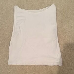 Free People White Ribbed Tank Top